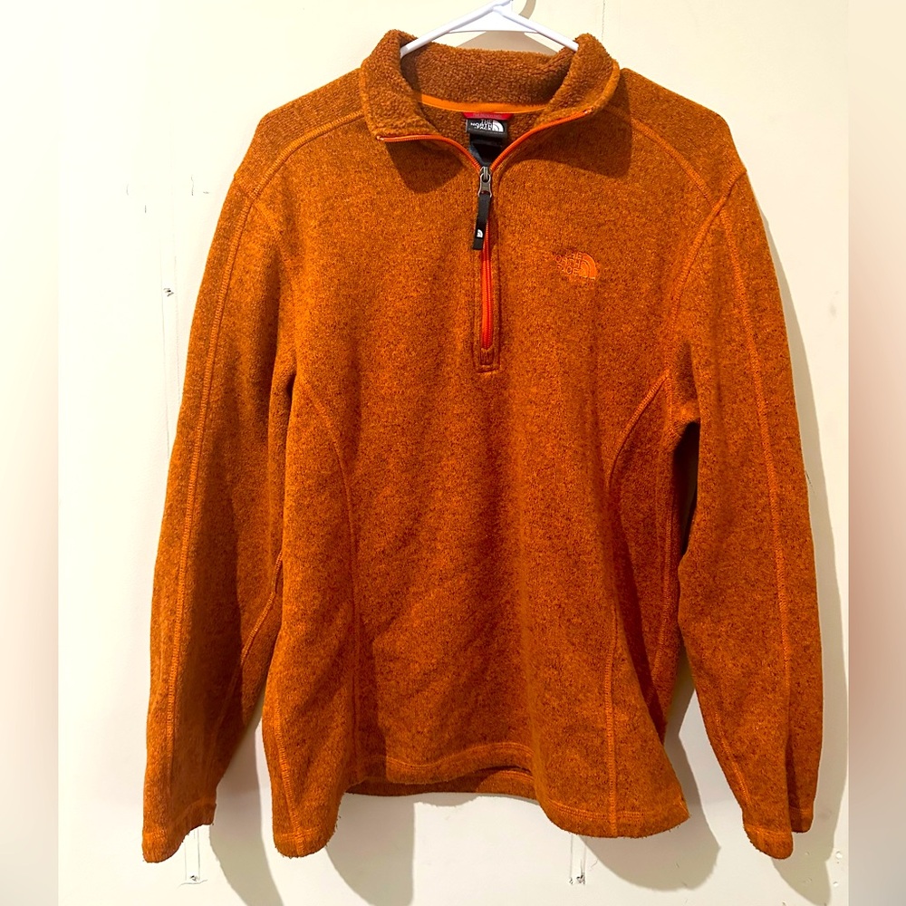 The North Face Medium Orange Pullover Half Zip Fleece Sweater